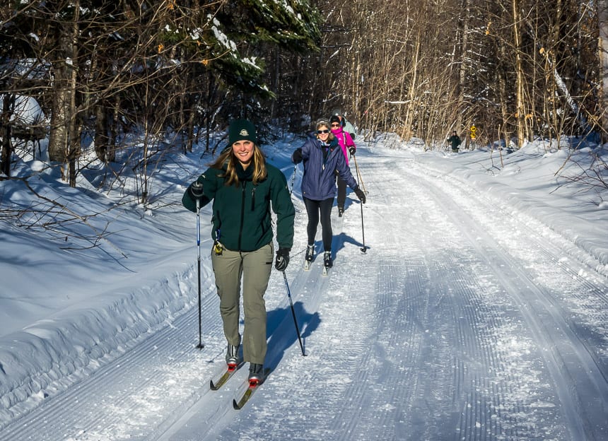 Well used cross-country ski trails in the park