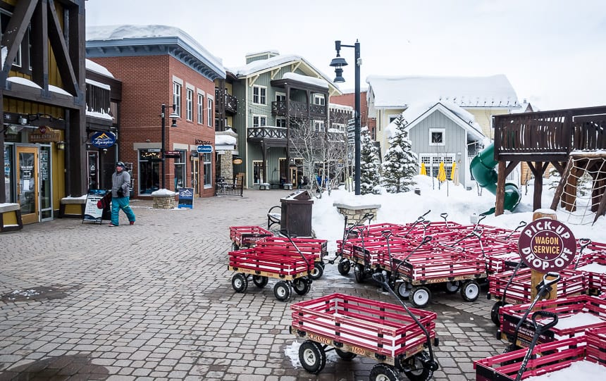 Wagons are offered to move your gear in Winter Park