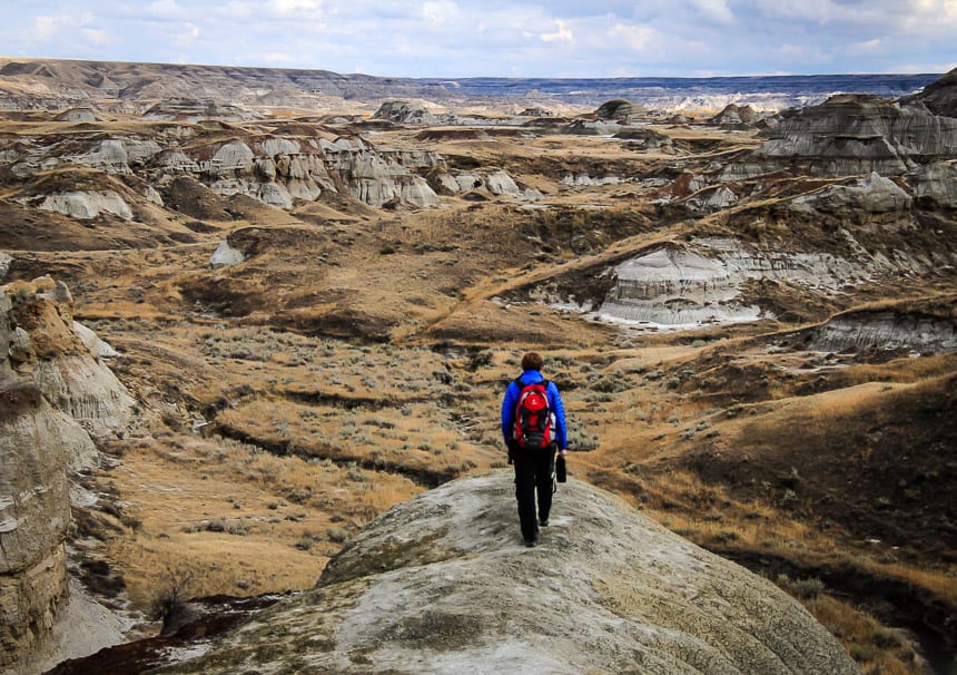 How do You #StandForCanada? Hiking in badlands country, Dinosaur Provincial Park, Alberta