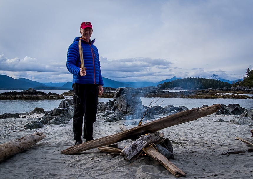  One of the pleasures of west coast kayaking is a campfire