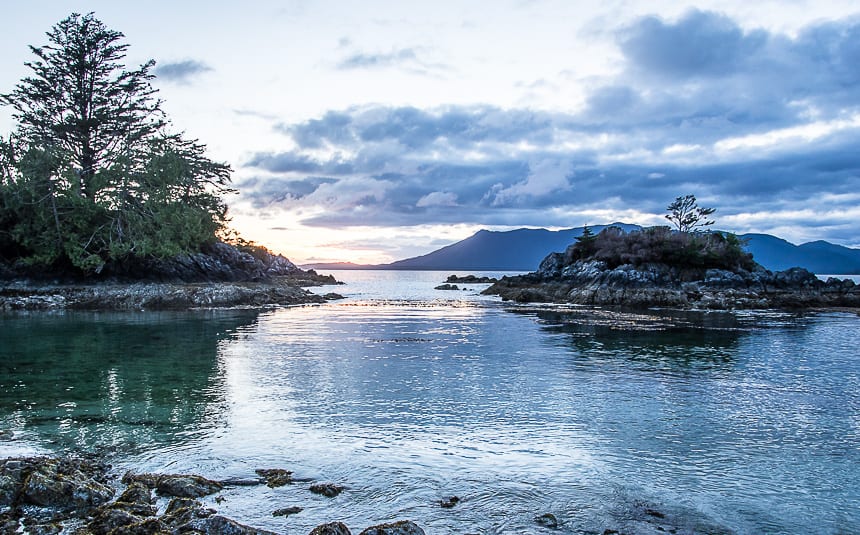 Beautiful evening light in the Broken Group Islands