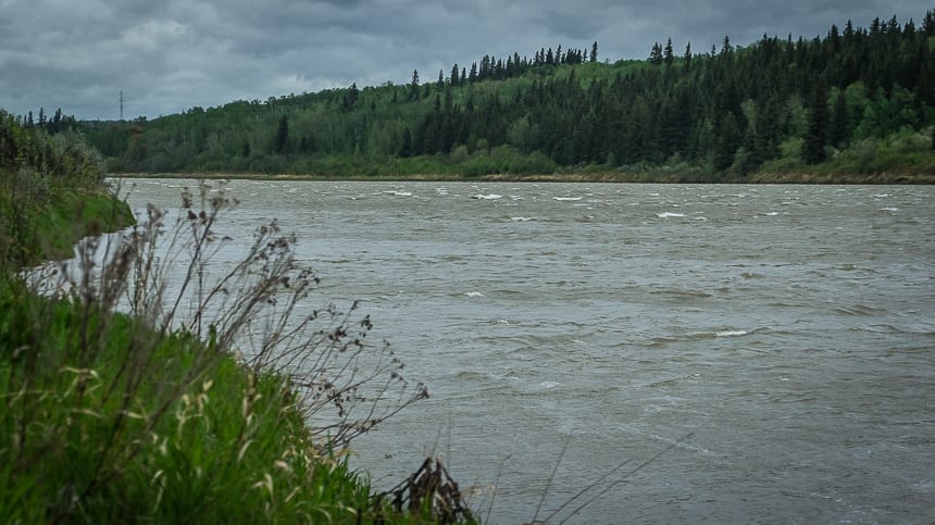 You can paddle the North Saskatchewan River which is considered in these parts to be part of the Trans-Canada Trail