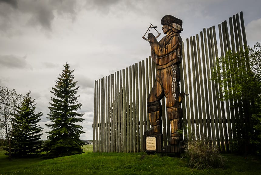 The Peter Fidler (Alberta's first mapmaker) Statue stands 34 feet tall in the town of Elk Point