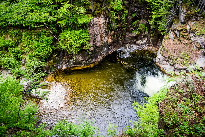 View of the pools (30 feet deep) from Liberty Gorge