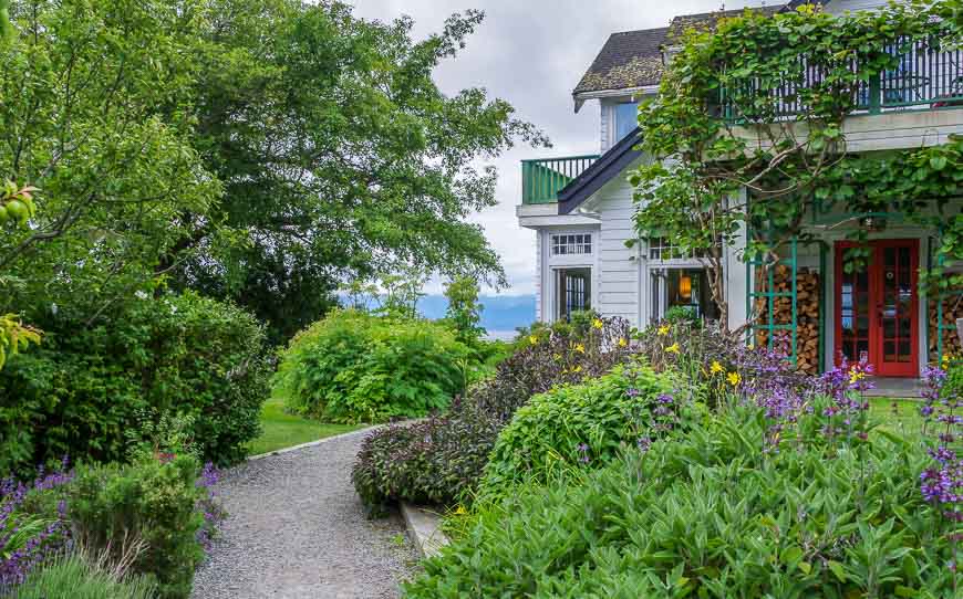 The grounds of Sooke Harbour House in Sooke, BC