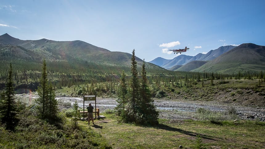  Watching the plane come in to pick us up in Ivvavik National Park