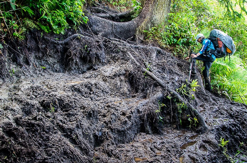 Mud was a recurring theme on the way to Chin Beach