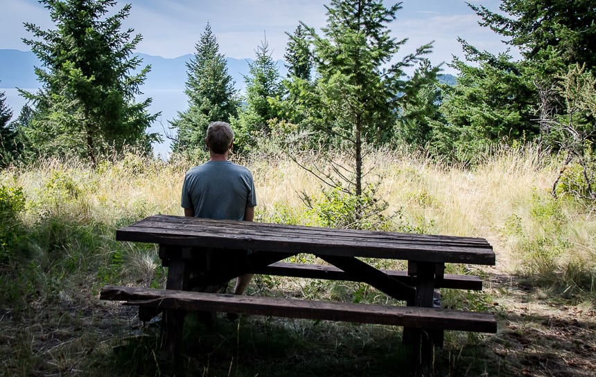 View from the high point in the park with distant views of Flathead Lake in Montana