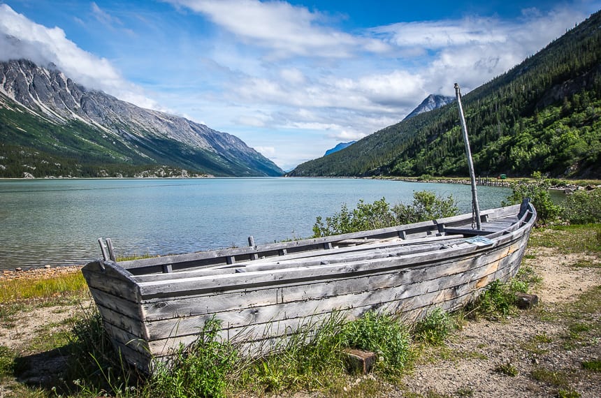 After surviving Chilkoot Pass you'd have to boat the length of Bennett Lake which is far longer than what you see here