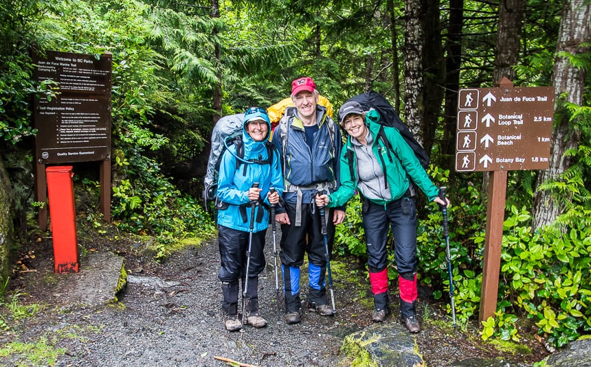  All smiles at the Port Renfrew start of the trail