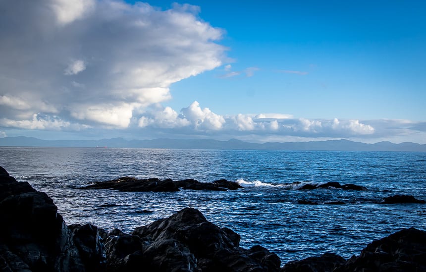 The ocean was a 5 minute walk from our forest campsite