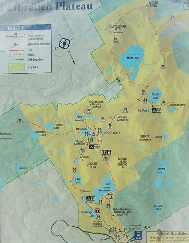 Vancouver Island hikes with Kwai Lake shown on a map