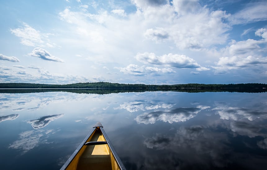 We paddled hard across Quetico Lake hoping we wouldn't get caught in a storm 