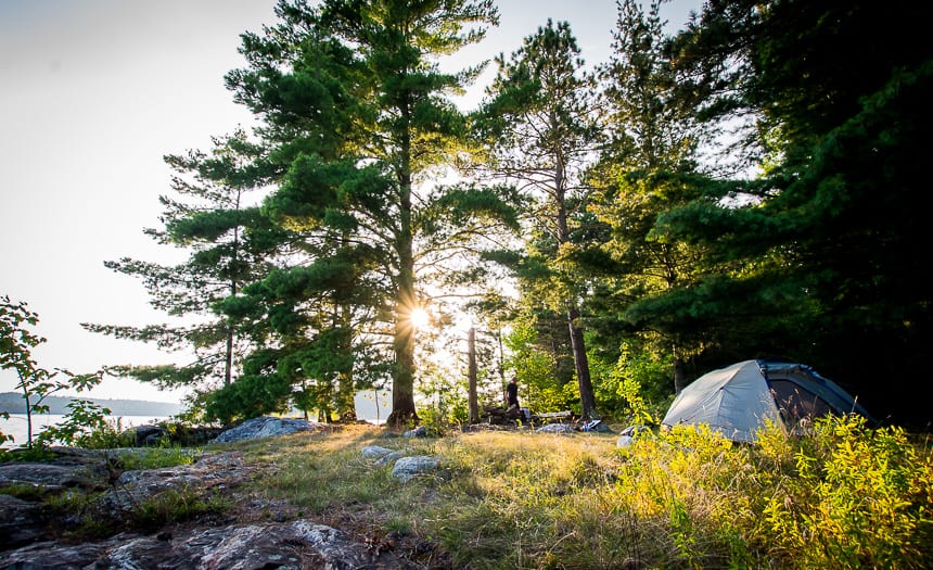 Very happy to find the campsite empty on Beaverhouse Lake