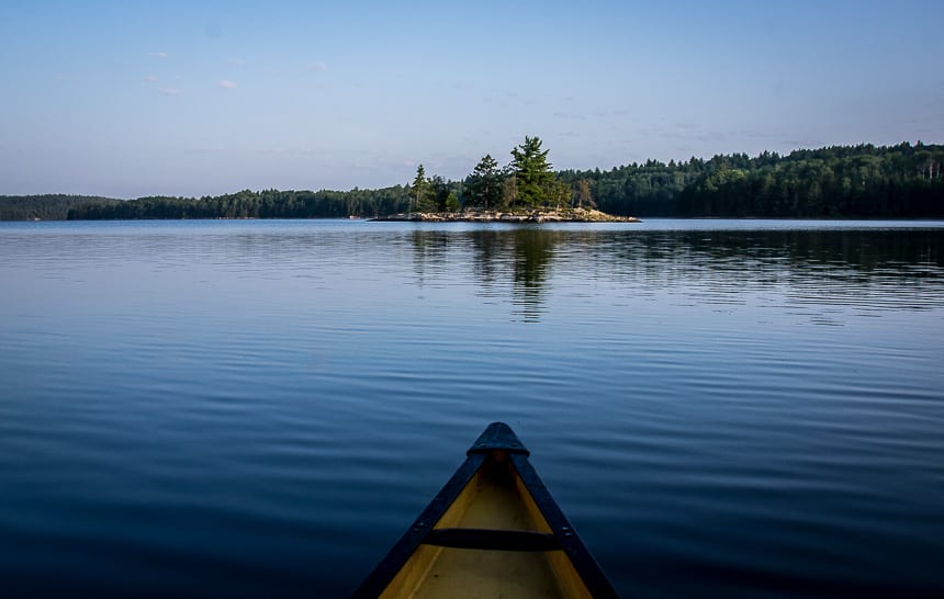 Our last morning on our canoe trip in Quetico is dead calmm