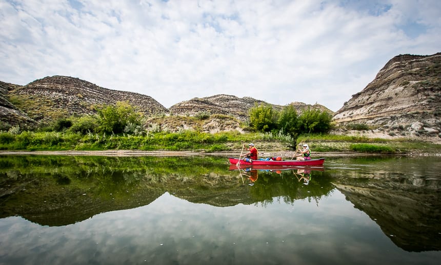 Canoeing in the reflection