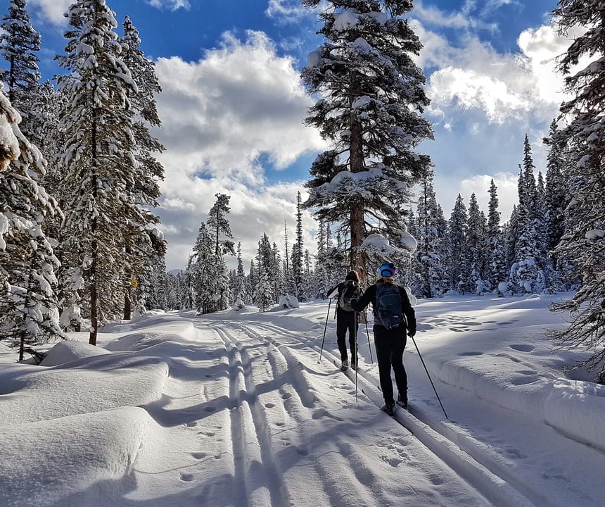 Abundant snow and a gorgeous backdrop on the trails around Lake Louise