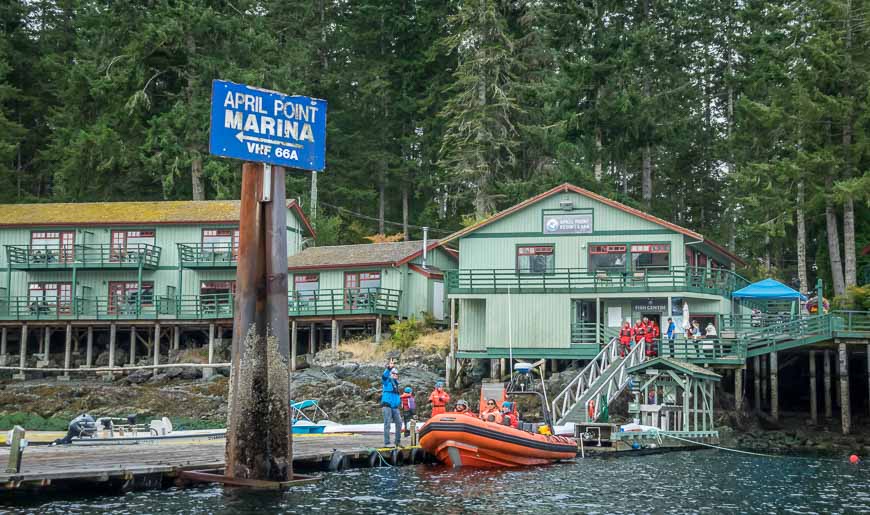 The docks at April Point Resort on Quadra Island