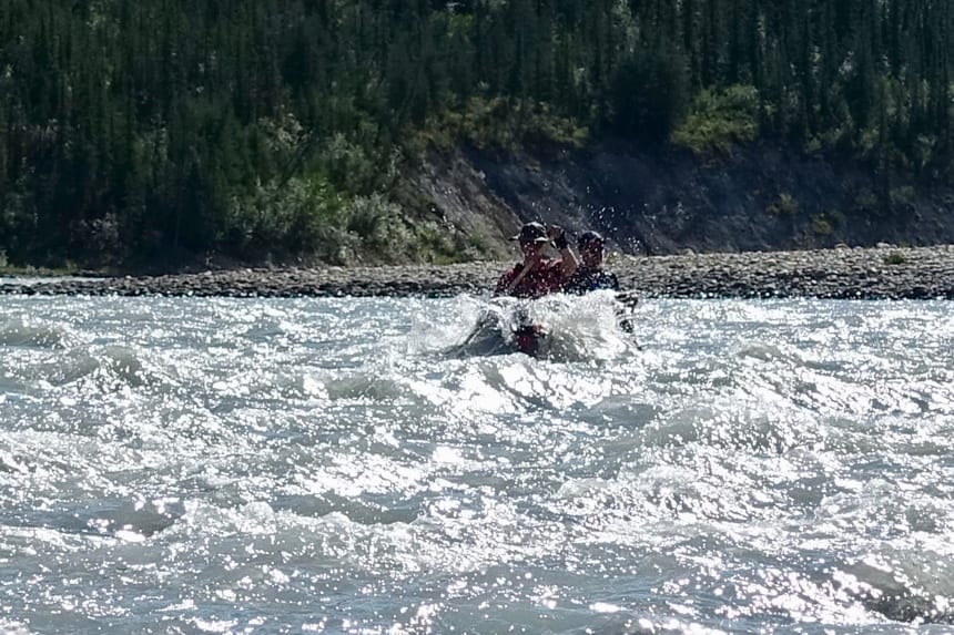 Adrenalin rush paddling through the whitewater