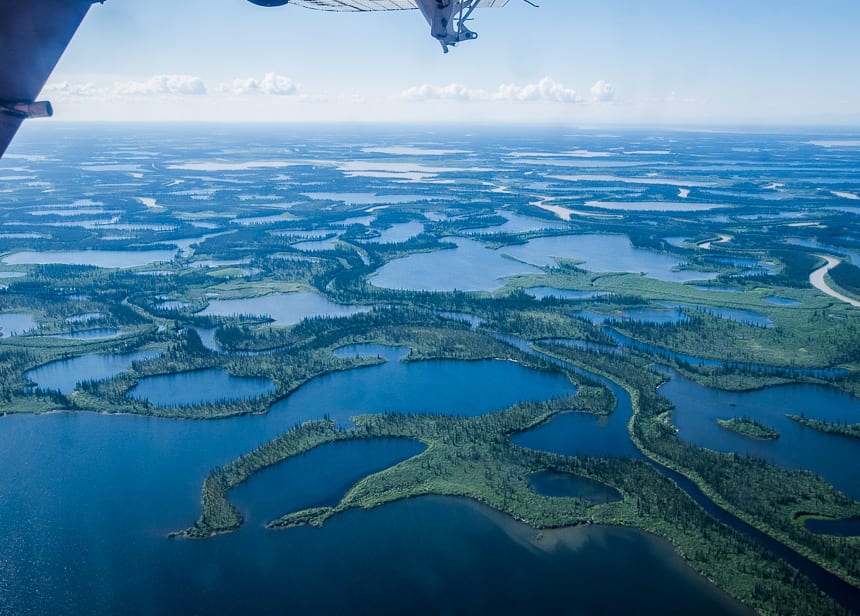 The view of the Mackenzie River just minutes from leaving the airport in Inuvik