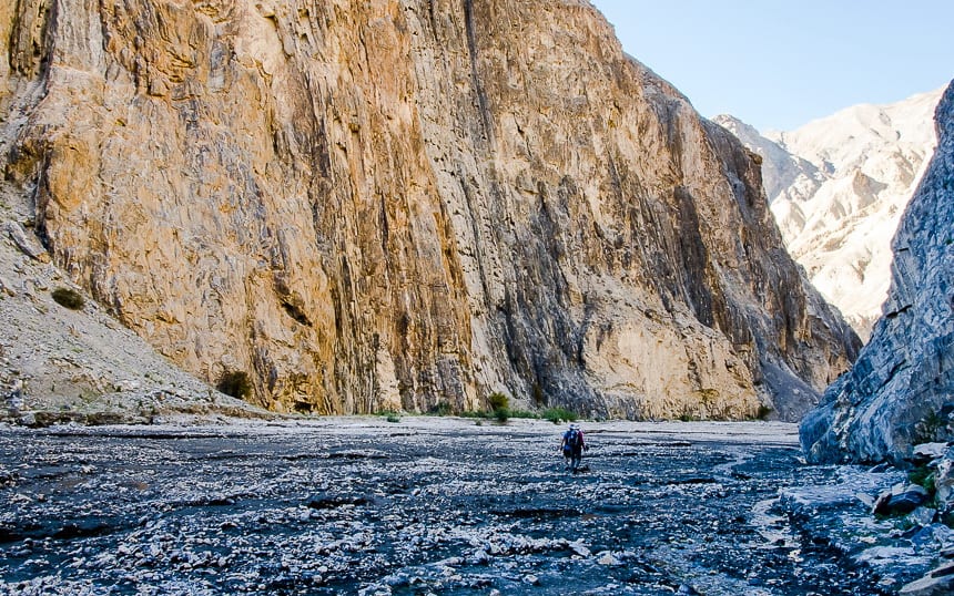 Almost at the junction with the Markha Valley after many hours of hiking up a river bed