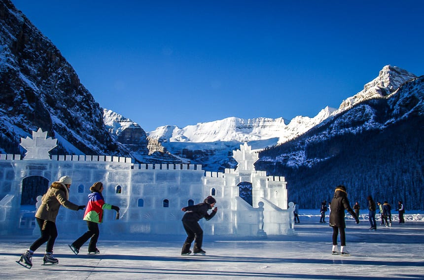 Skating at Lake Louise