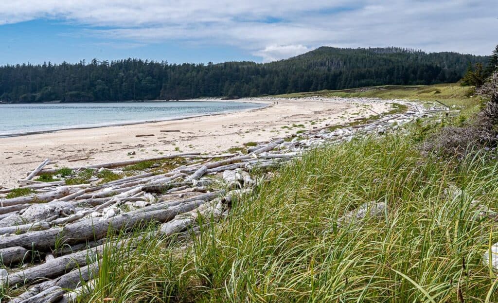 You can camp on the beach at Guise Bay and it's a nice place to have a break 