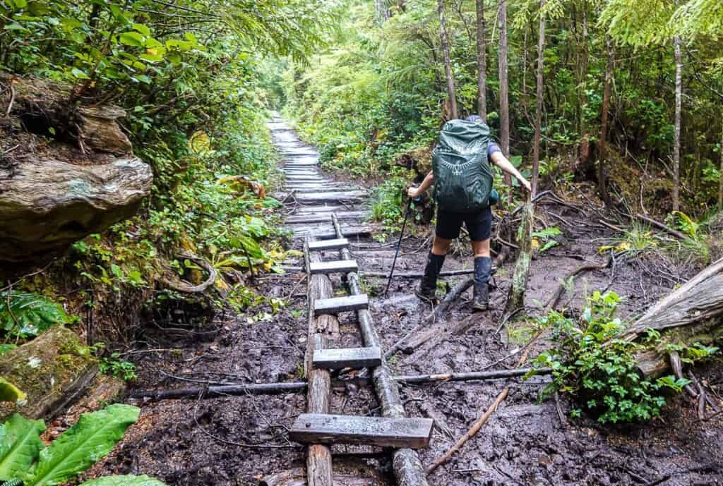 Mud along the Cape Scott trail - and lots of it