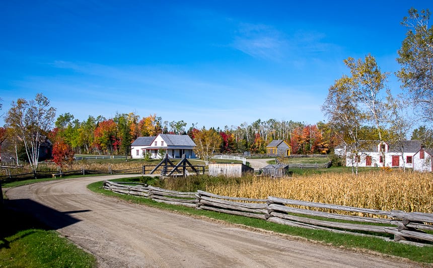 In October enjoy the backdrop of fall colours in the Acadian Village