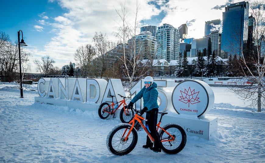 On Christmas Eve the bike paths in Calgary are empty