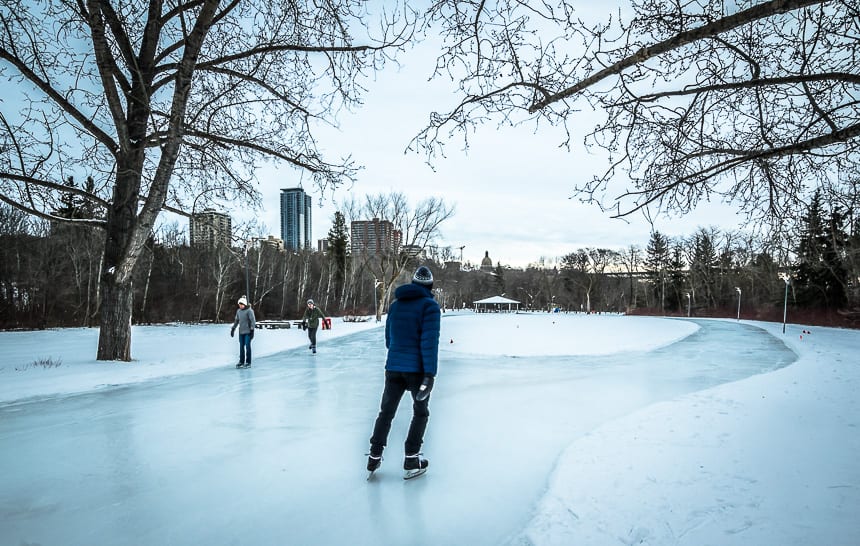 Enjoying the iceway at Victoria Park