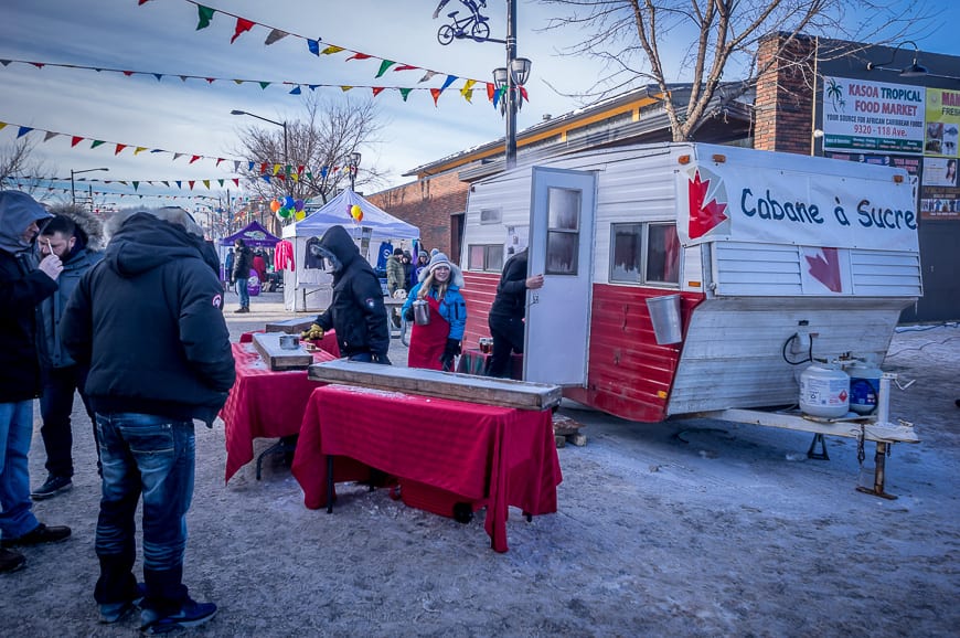 A very Canadian festival with a maple cabin onsite