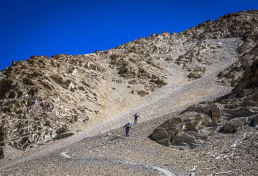 Ascending the Cha Cha La on the Zanskar Trek