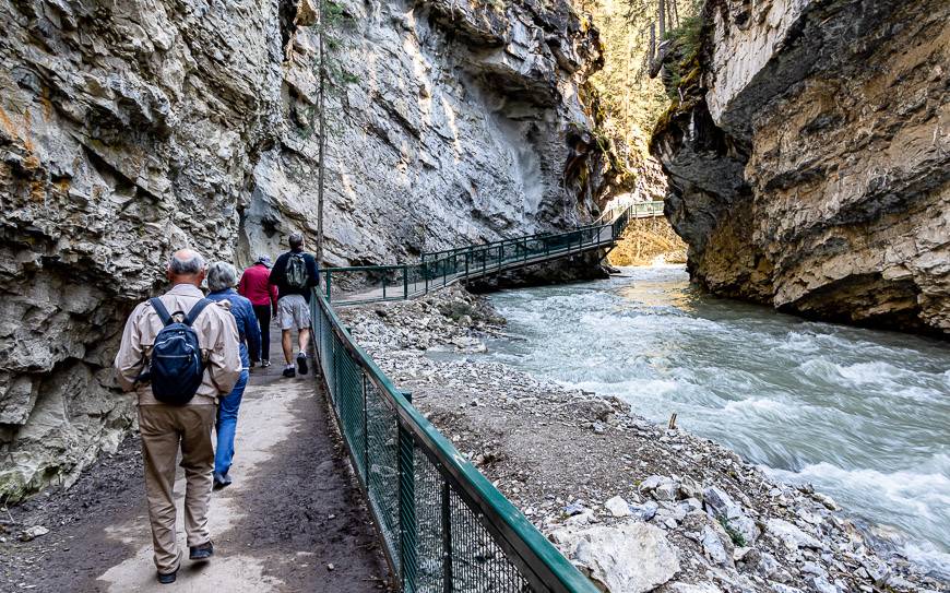 Heading up Johnston Canyon in June