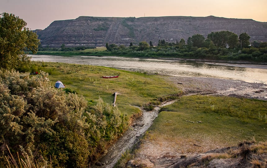 Our campsite on the Red Deer River