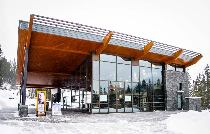 The ski tour to Sundance Lodge starts near the Visitor Centre at the Cave and Basin area in Banff