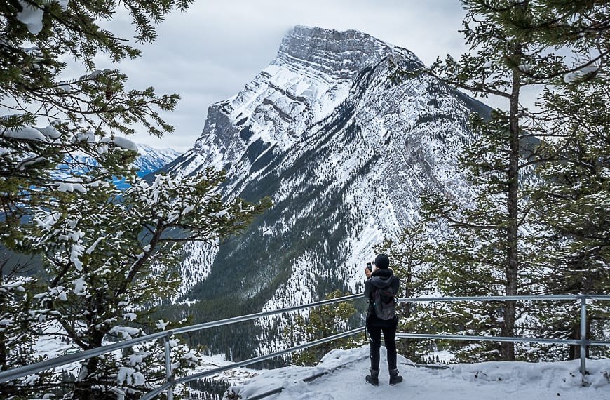 Winter hikes in Banff include Tunnel Mountain