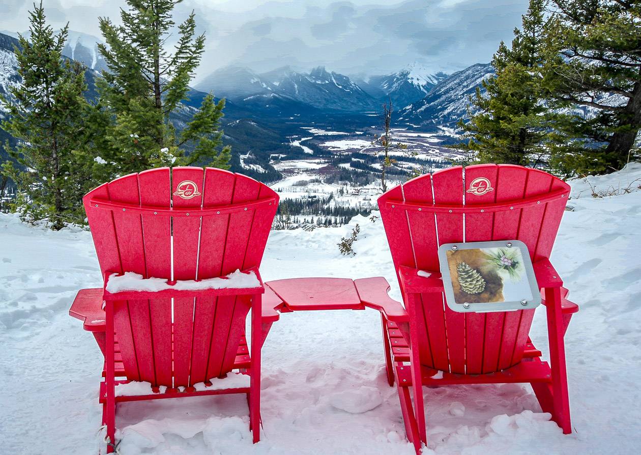 Don't miss a red chair photo opportunity on Tunnel Mountain
