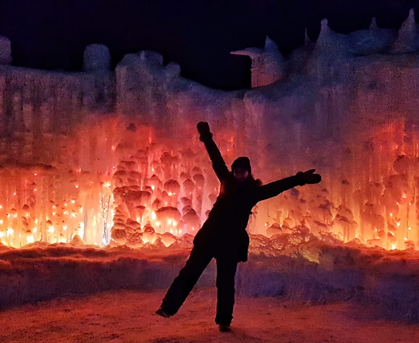 One of two ice castles in Canada