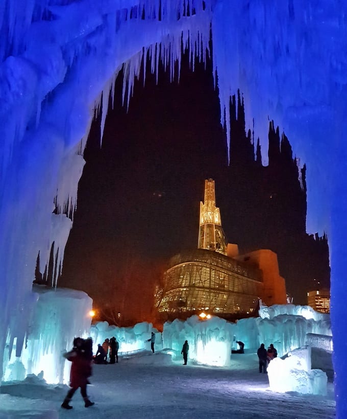 What a view of the Canadian Museum of Human Rights from the Ice Castle