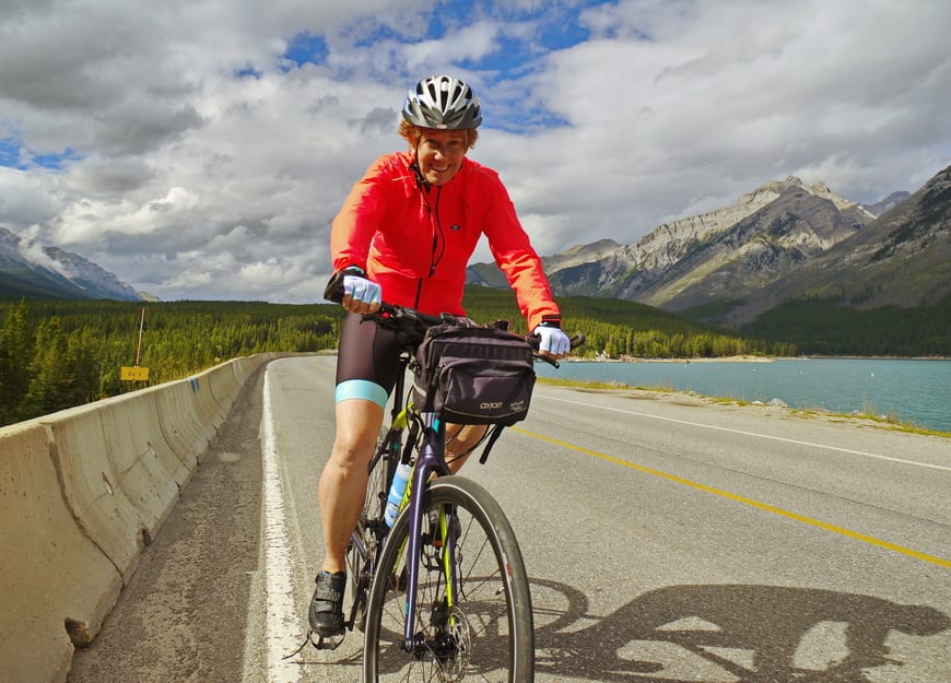 biking on the road