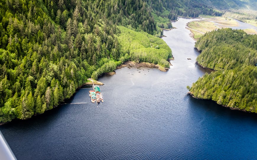 The lodge from the air