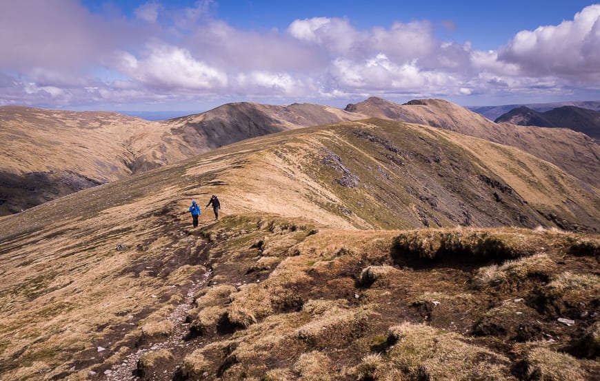 The final climb on the ridge to Mweelrea Mountain