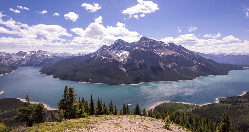  A view up and down Lake Minnewanka - the largest lake in Banff National Park