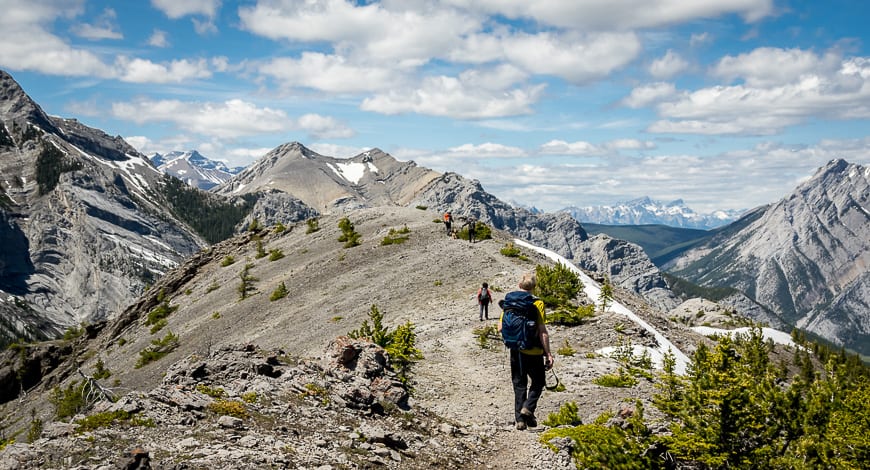 Going down the ridge