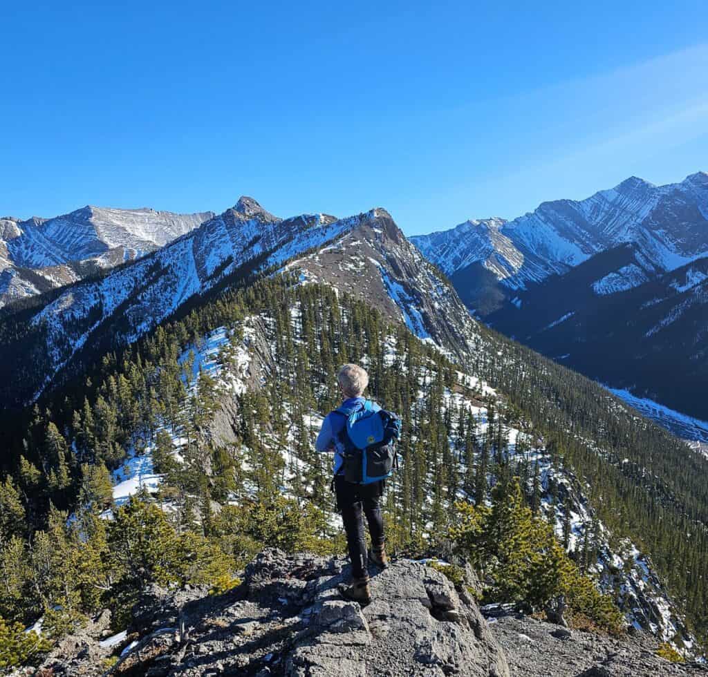 The Wasootch Ridge trail hike on March 1, 2025 (Don't forget the microspikes if there's any snow around)