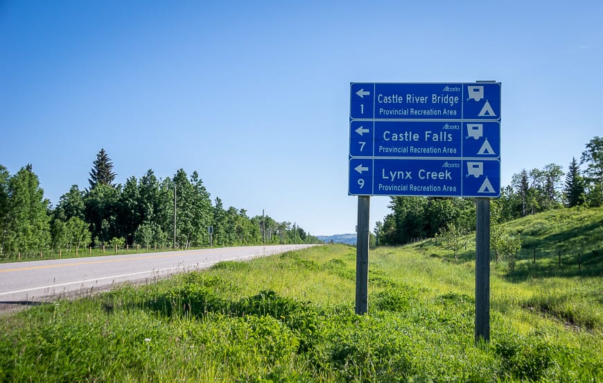 Lots of campsite choice at Castle Provincial Park