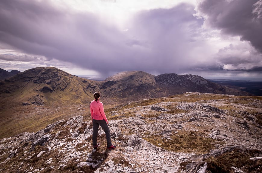 Racing the storm but enjoying the views