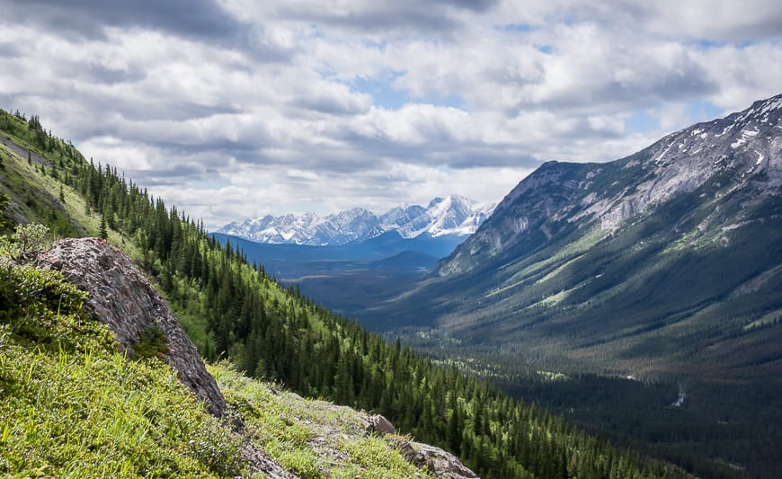 In short orders enjoy views south towards Kananaskis Lakes