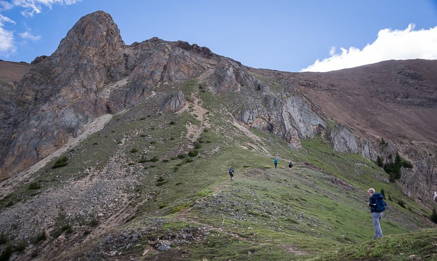 Grass is totally unexpected after hiking through nasty scree